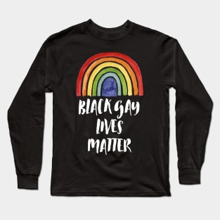 Black Gay Lives Matter LGBT Rainbow Long Sleeve T-Shirt